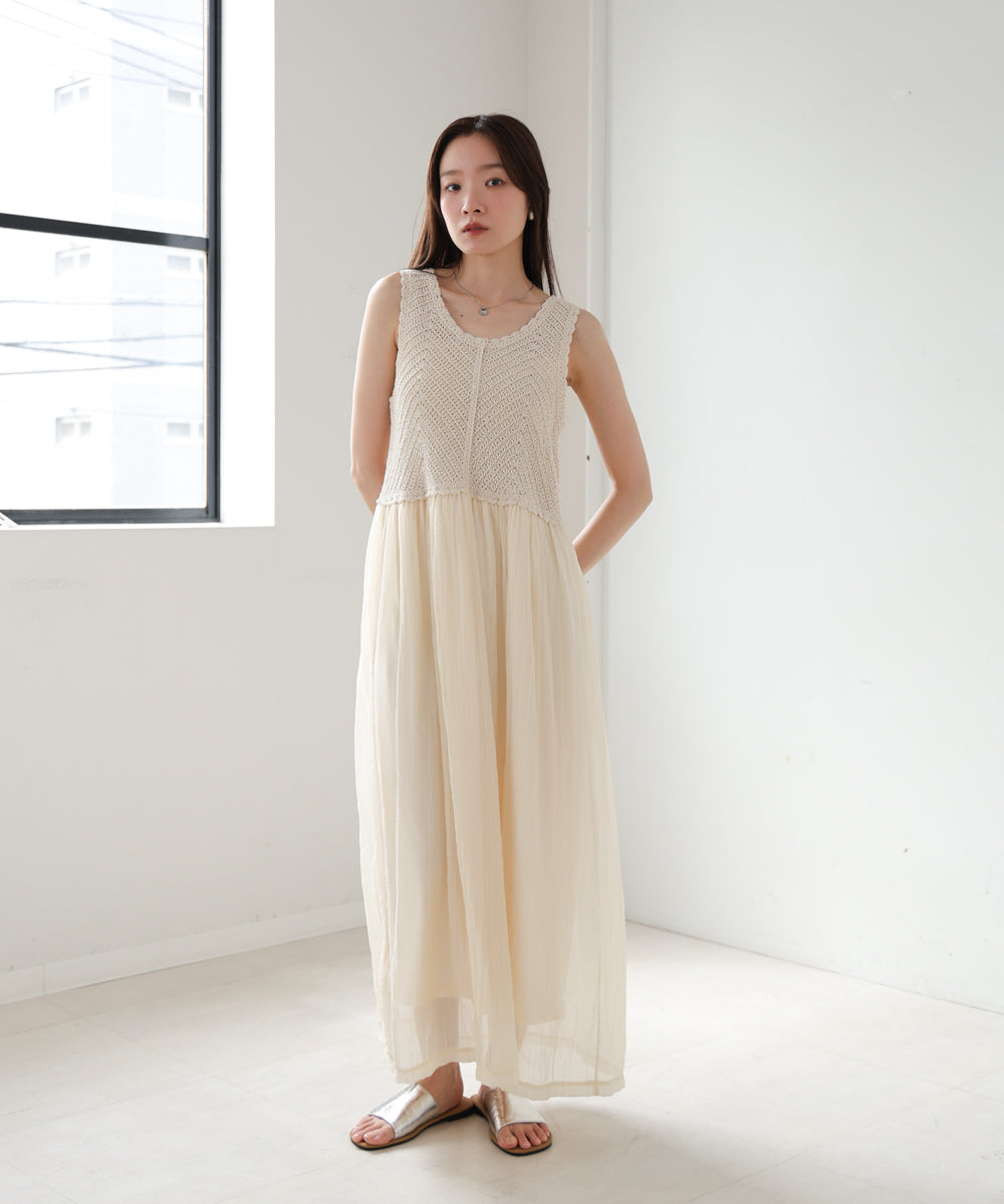 クロシェコンビキャミワンピース