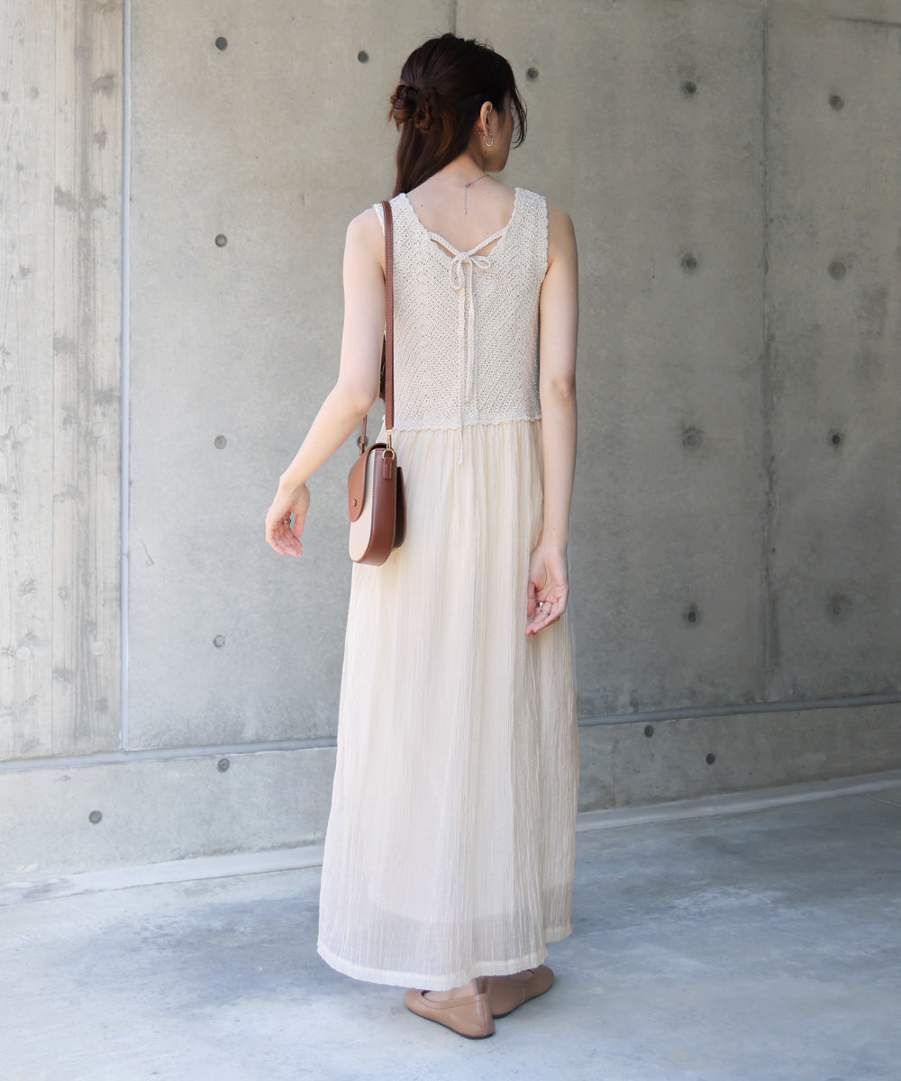 クロシェコンビキャミワンピース