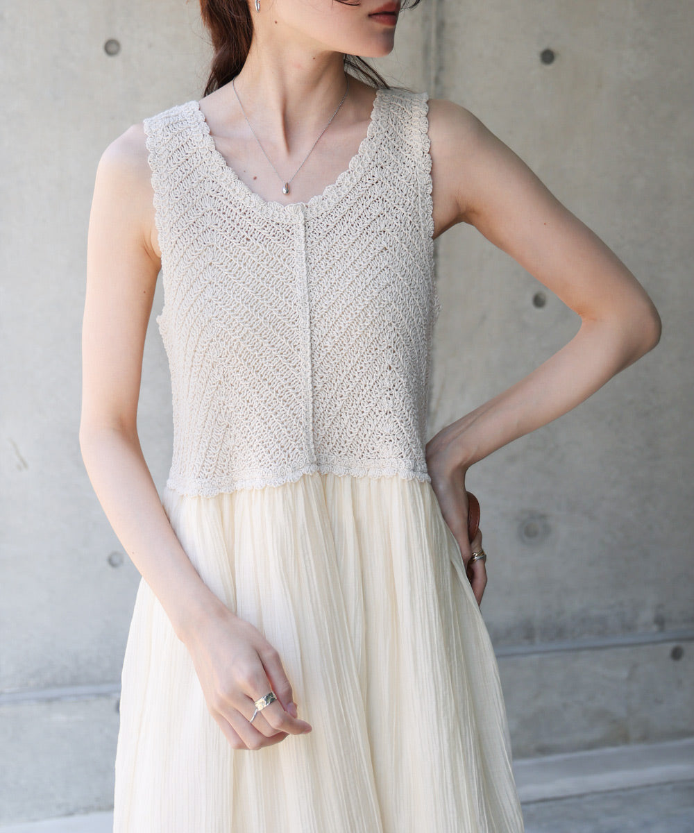 クロシェコンビキャミワンピース