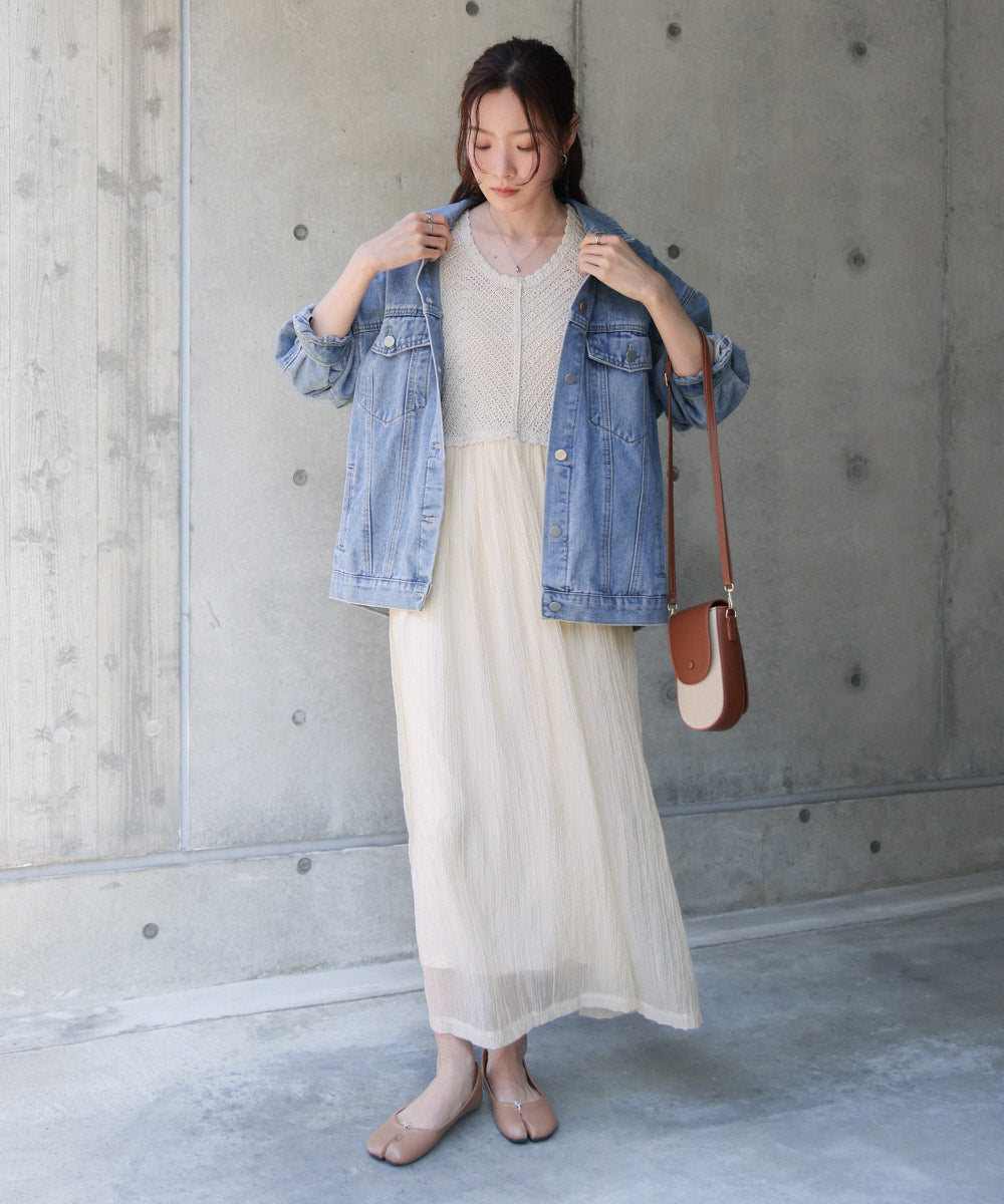 クロシェコンビキャミワンピース