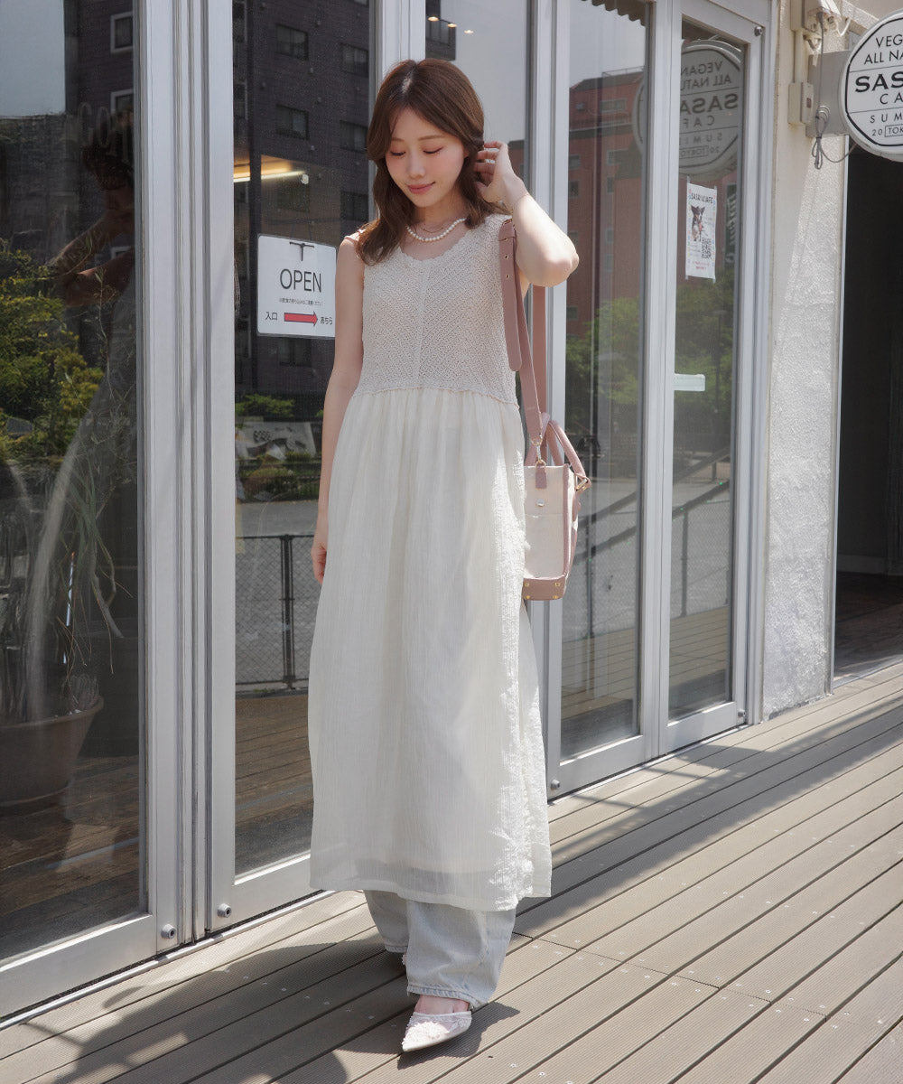 クロシェコンビキャミワンピース