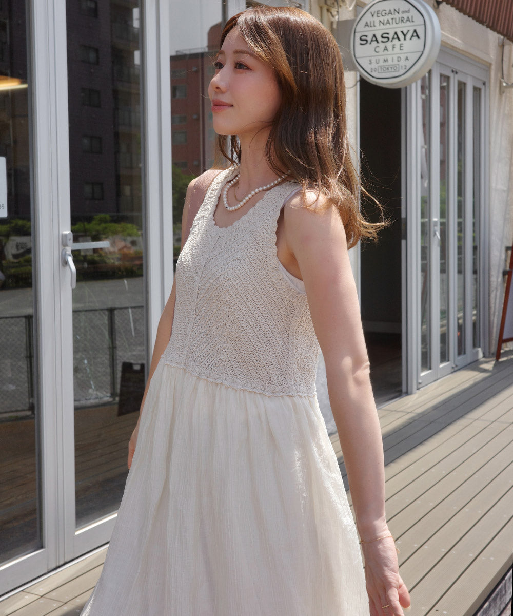 クロシェコンビキャミワンピース