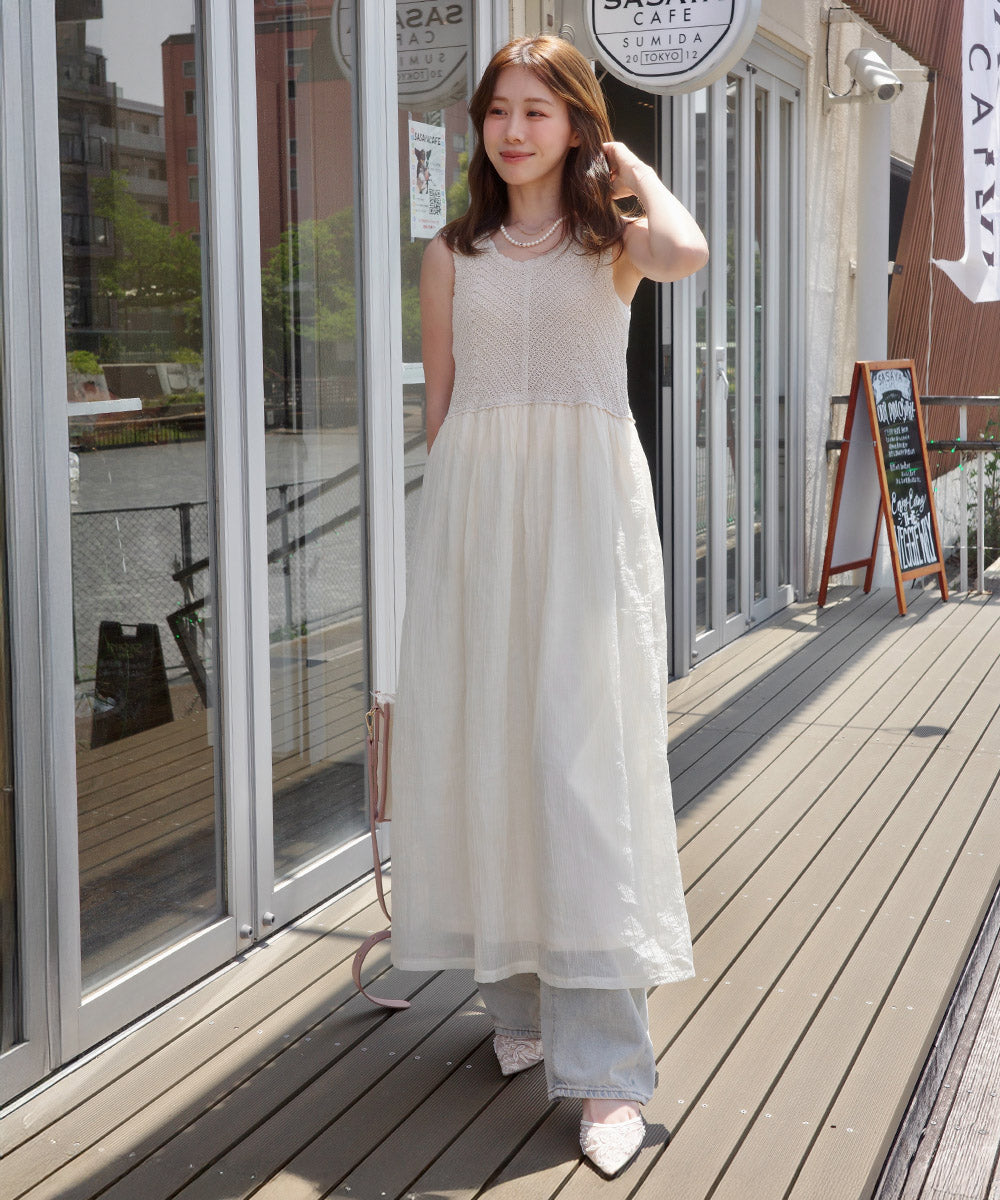 クロシェコンビキャミワンピース