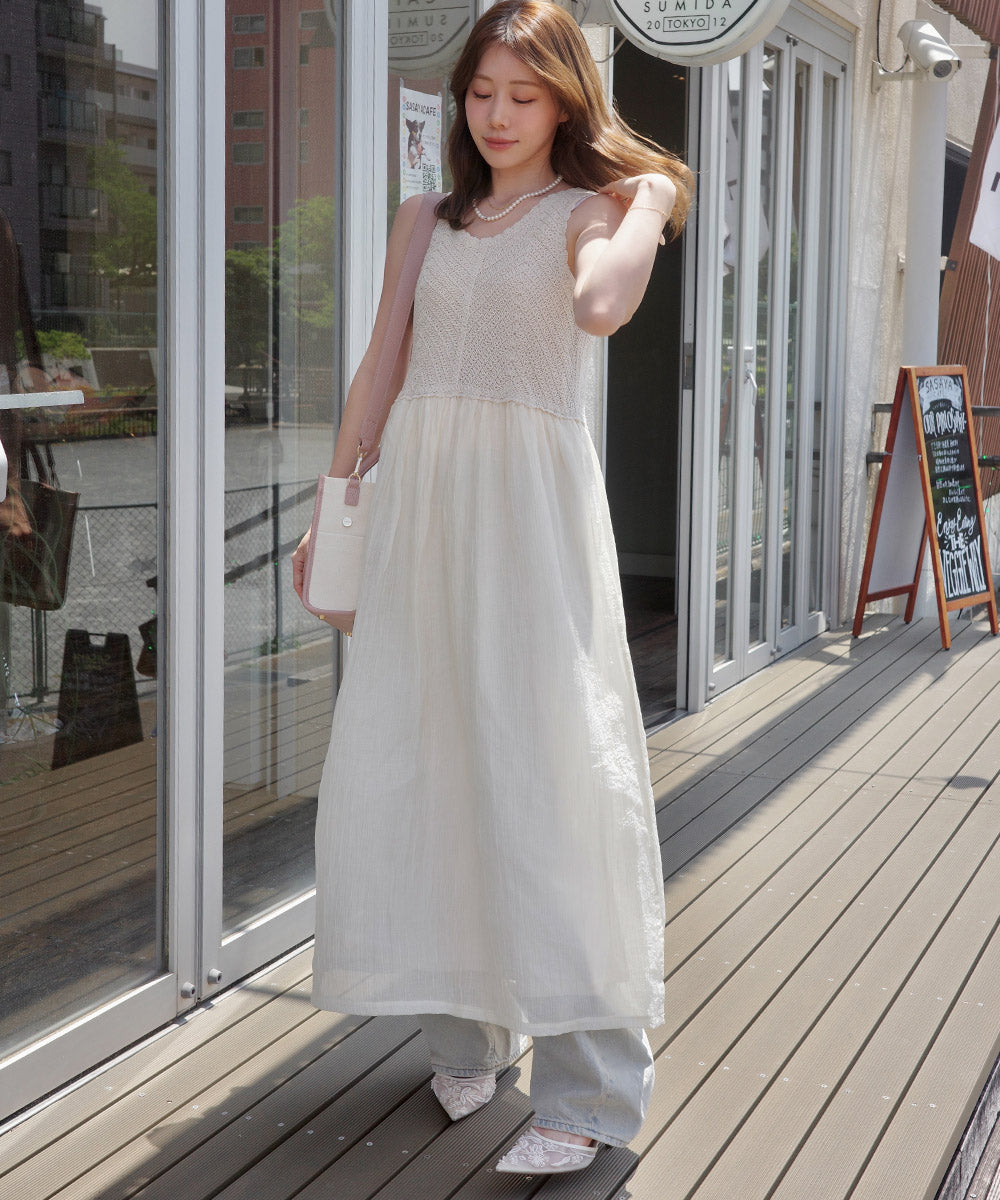 クロシェコンビキャミワンピース