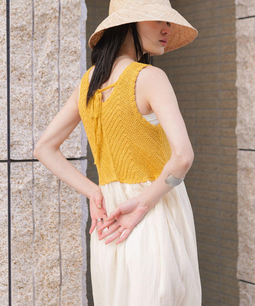 クロシェコンビキャミワンピース