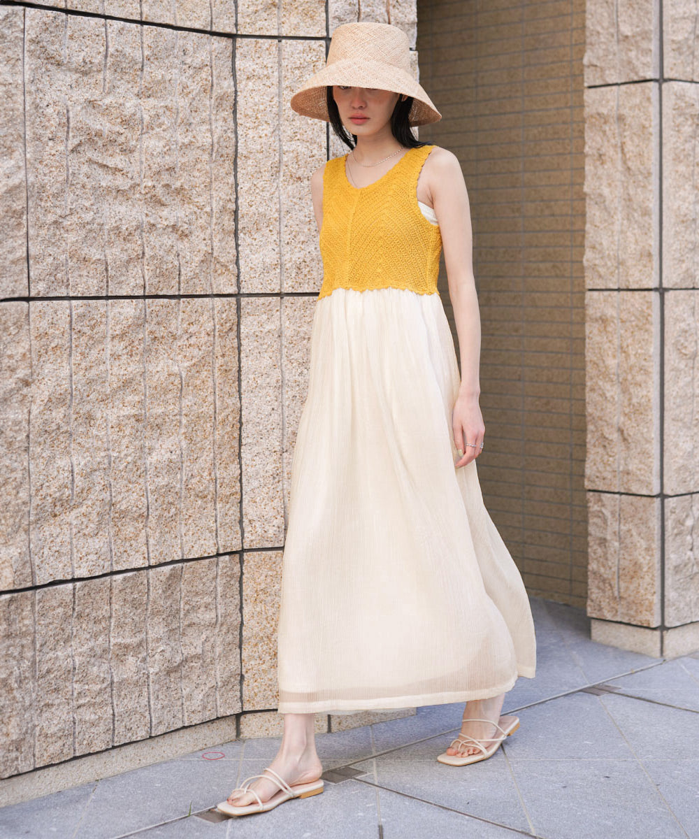 クロシェコンビキャミワンピース