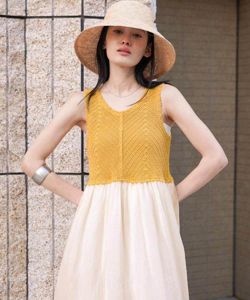 クロシェコンビキャミワンピース