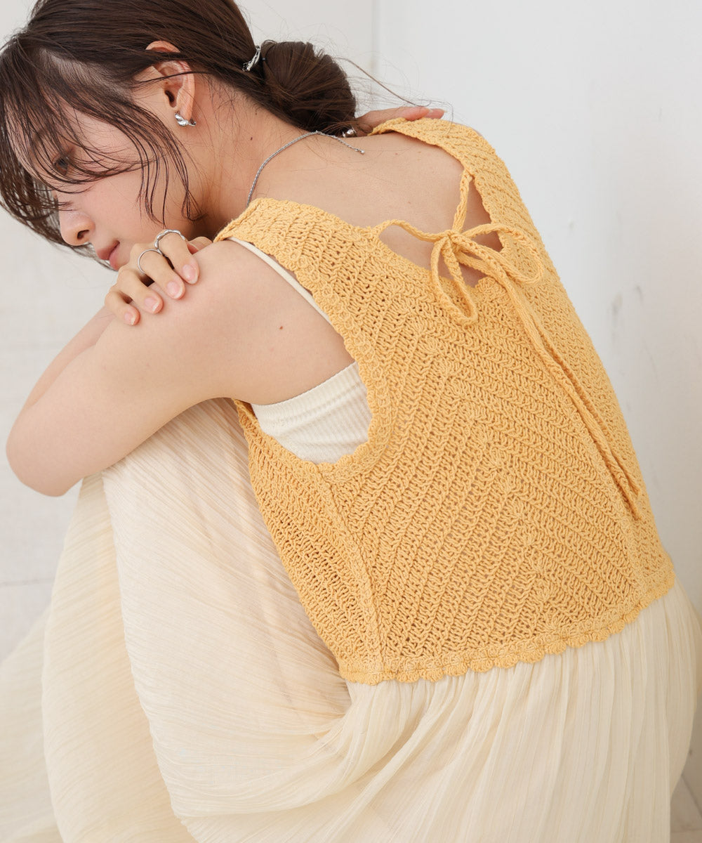 クロシェコンビキャミワンピース