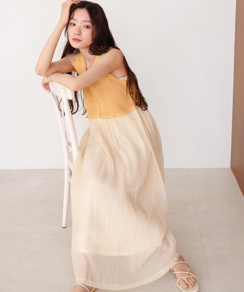 クロシェコンビキャミワンピース