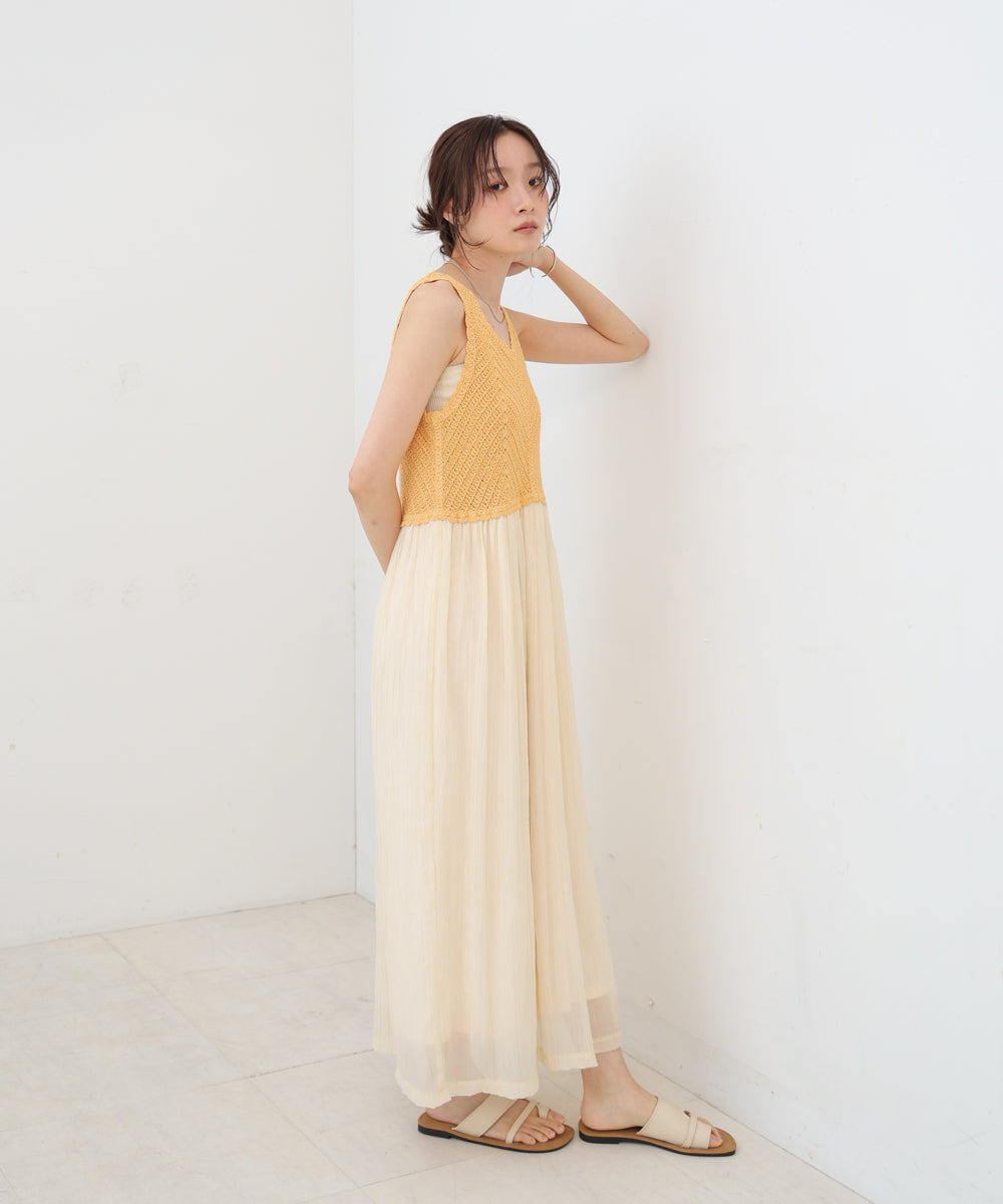 クロシェコンビキャミワンピース