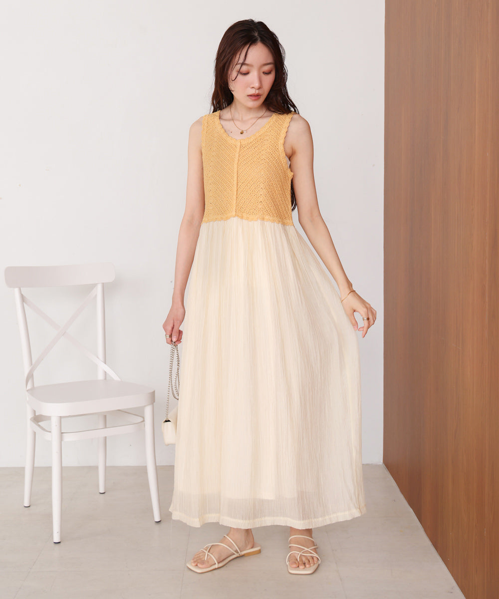 クロシェコンビキャミワンピース