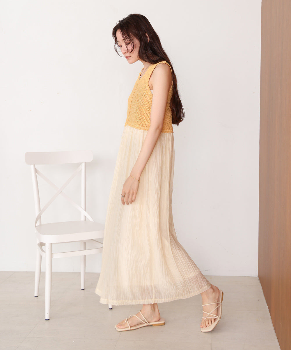 クロシェコンビキャミワンピース