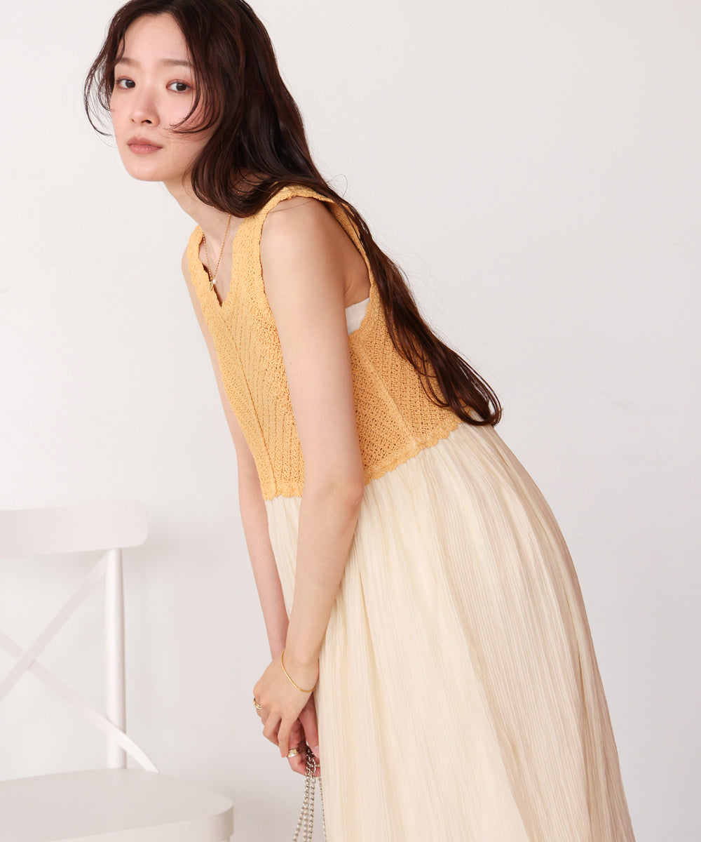 クロシェコンビキャミワンピース