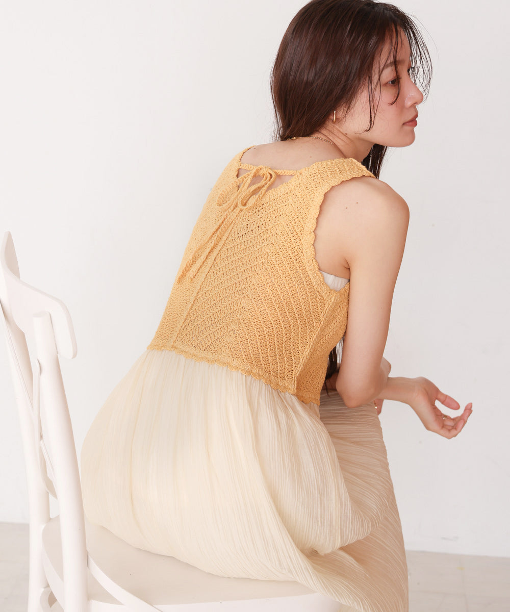 クロシェコンビキャミワンピース