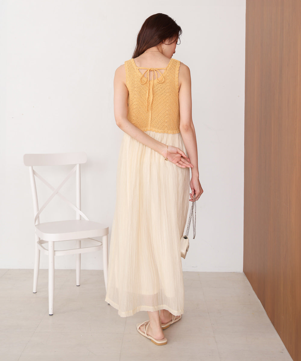 クロシェコンビキャミワンピース