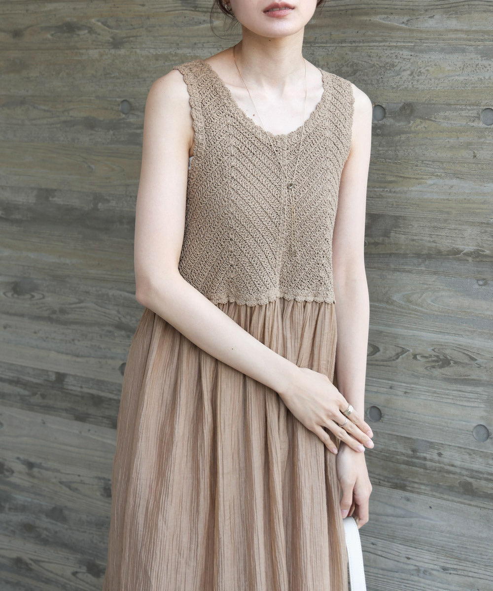 クロシェコンビキャミワンピース