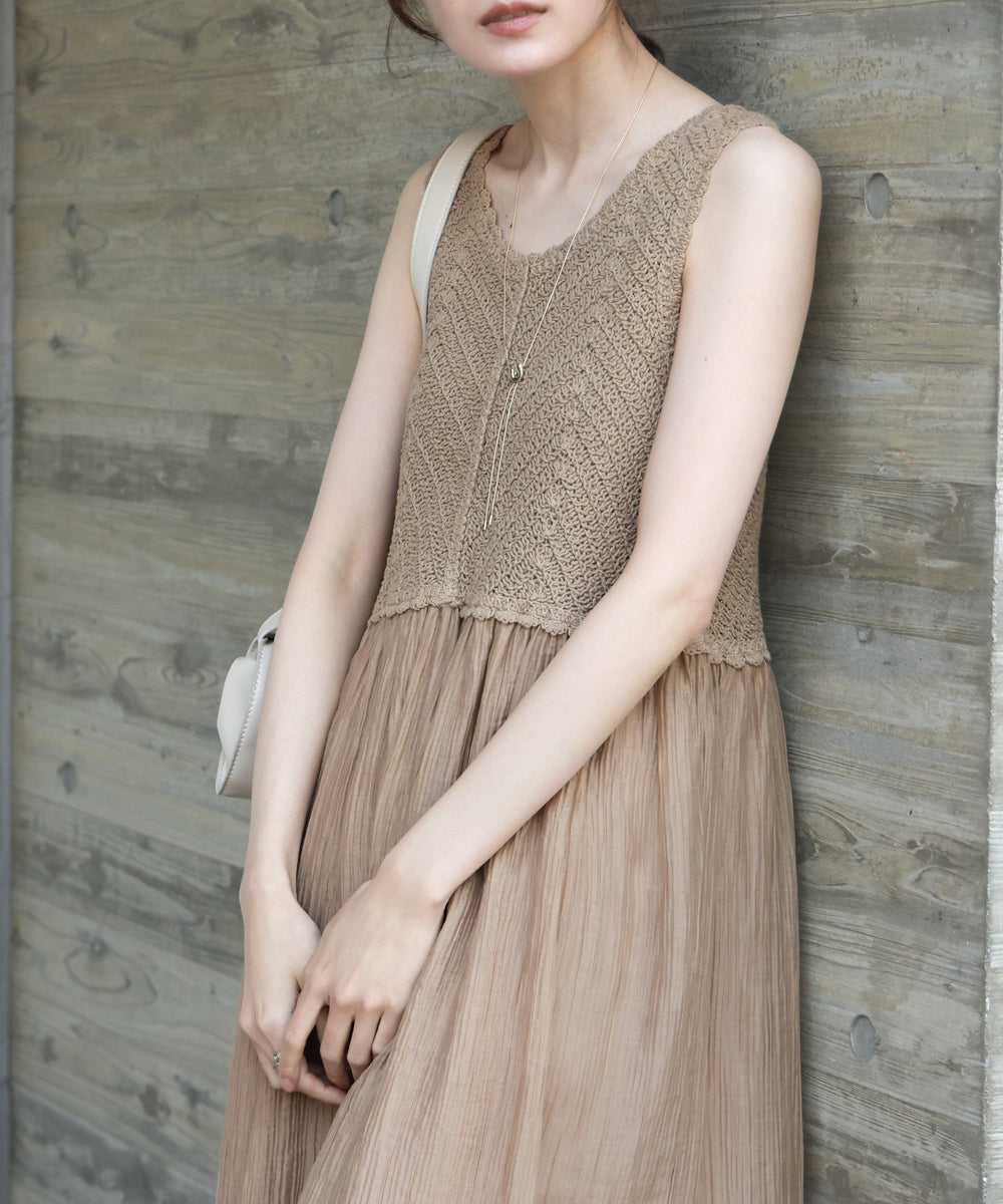 クロシェコンビキャミワンピース