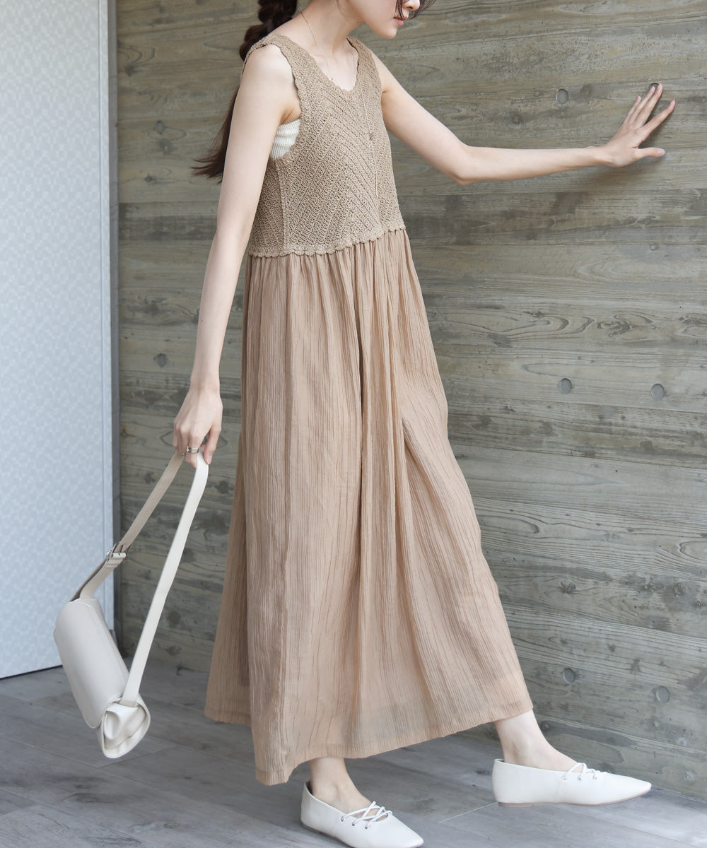 クロシェコンビキャミワンピース