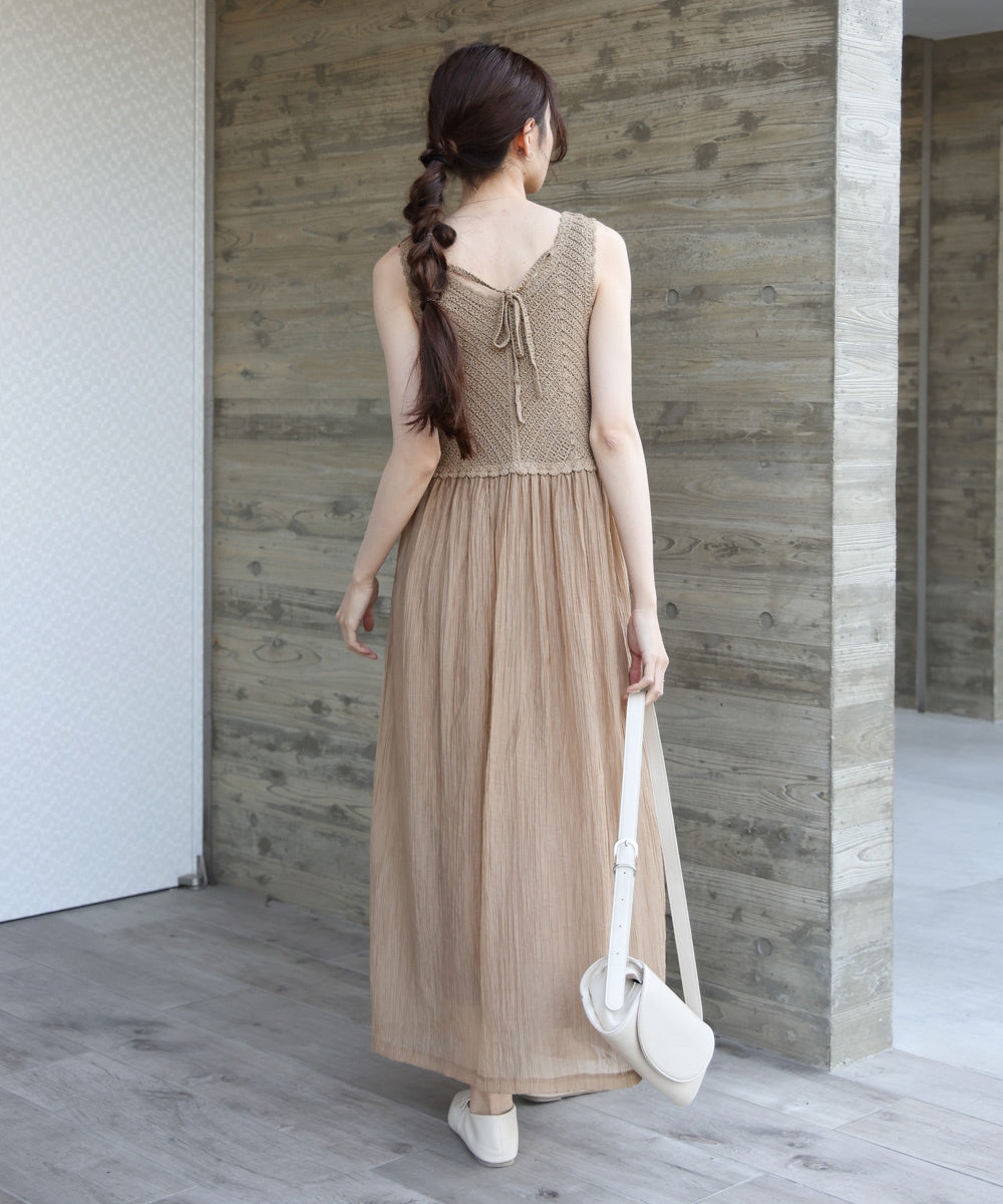 クロシェコンビキャミワンピース