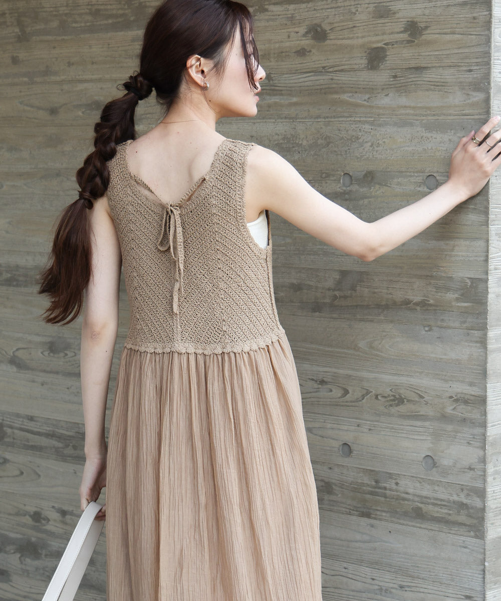 クロシェコンビキャミワンピース