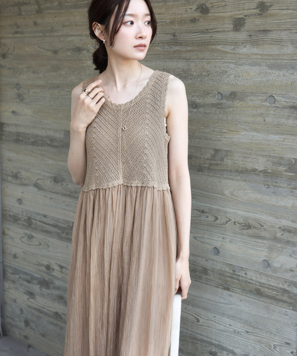 クロシェコンビキャミワンピース