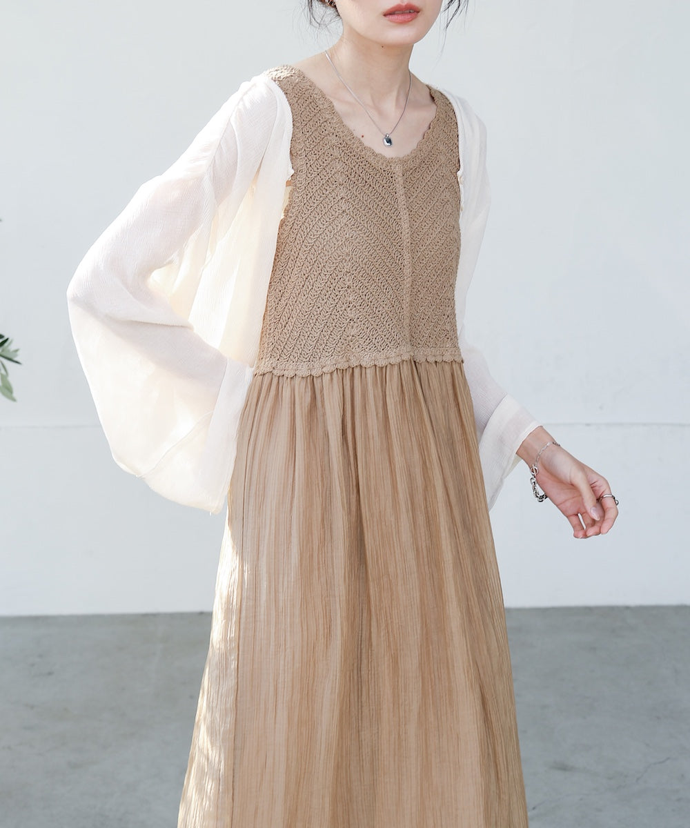 クロシェコンビキャミワンピース