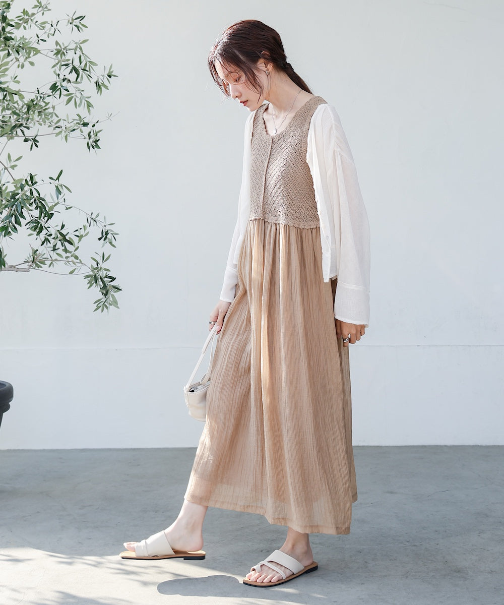 クロシェコンビキャミワンピース