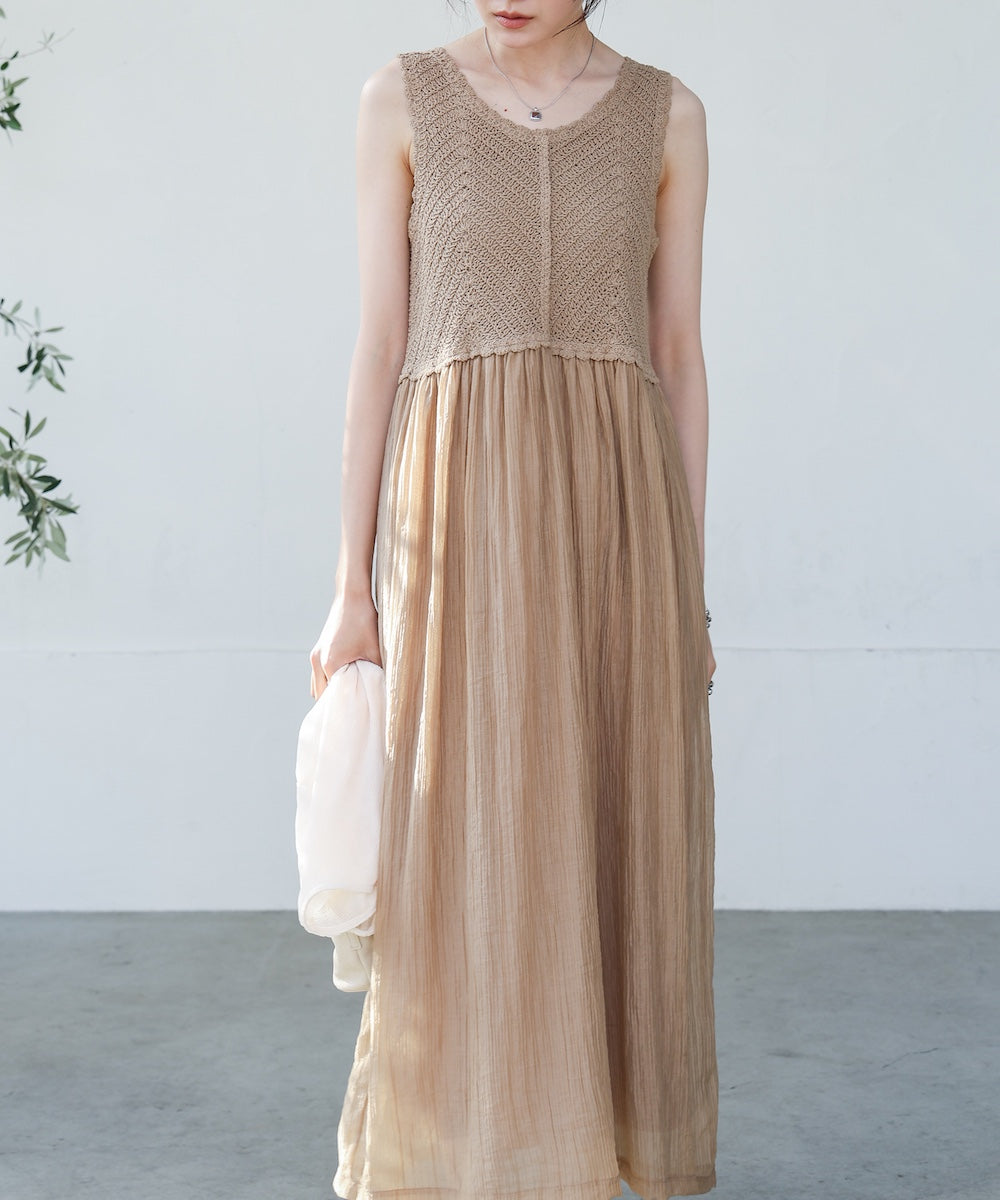 クロシェコンビキャミワンピース