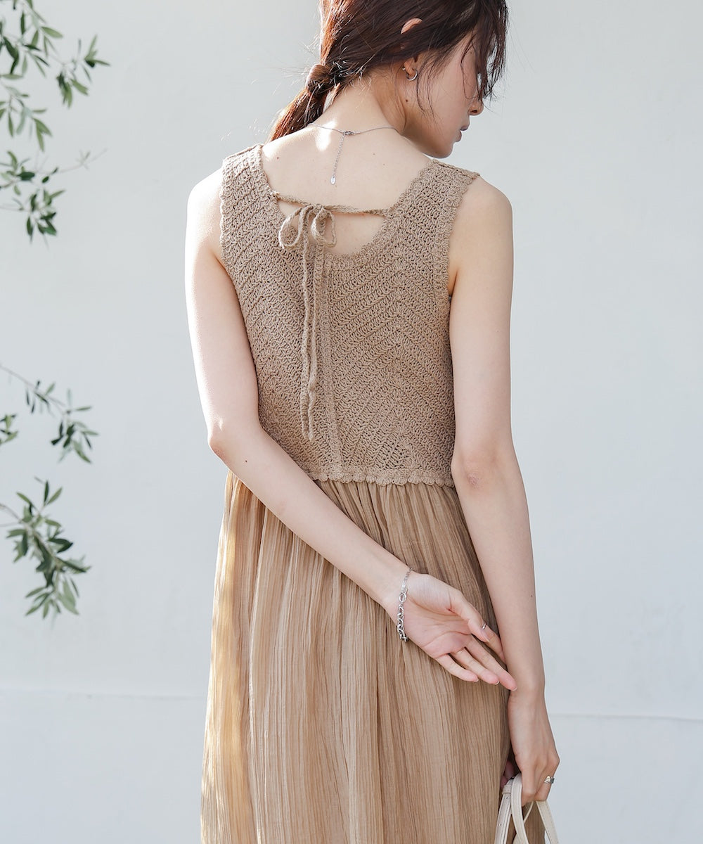 クロシェコンビキャミワンピース