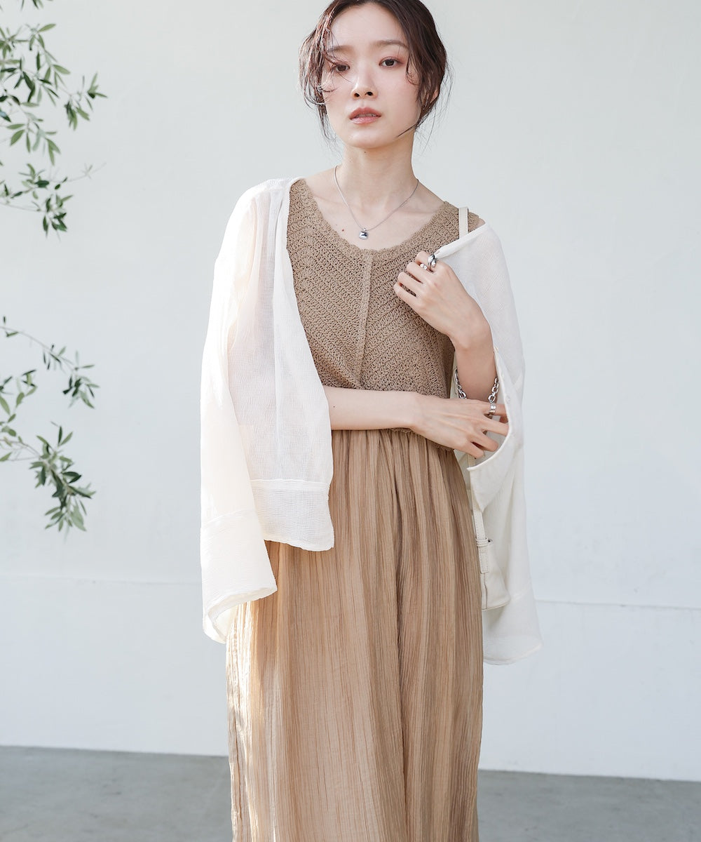 クロシェコンビキャミワンピース