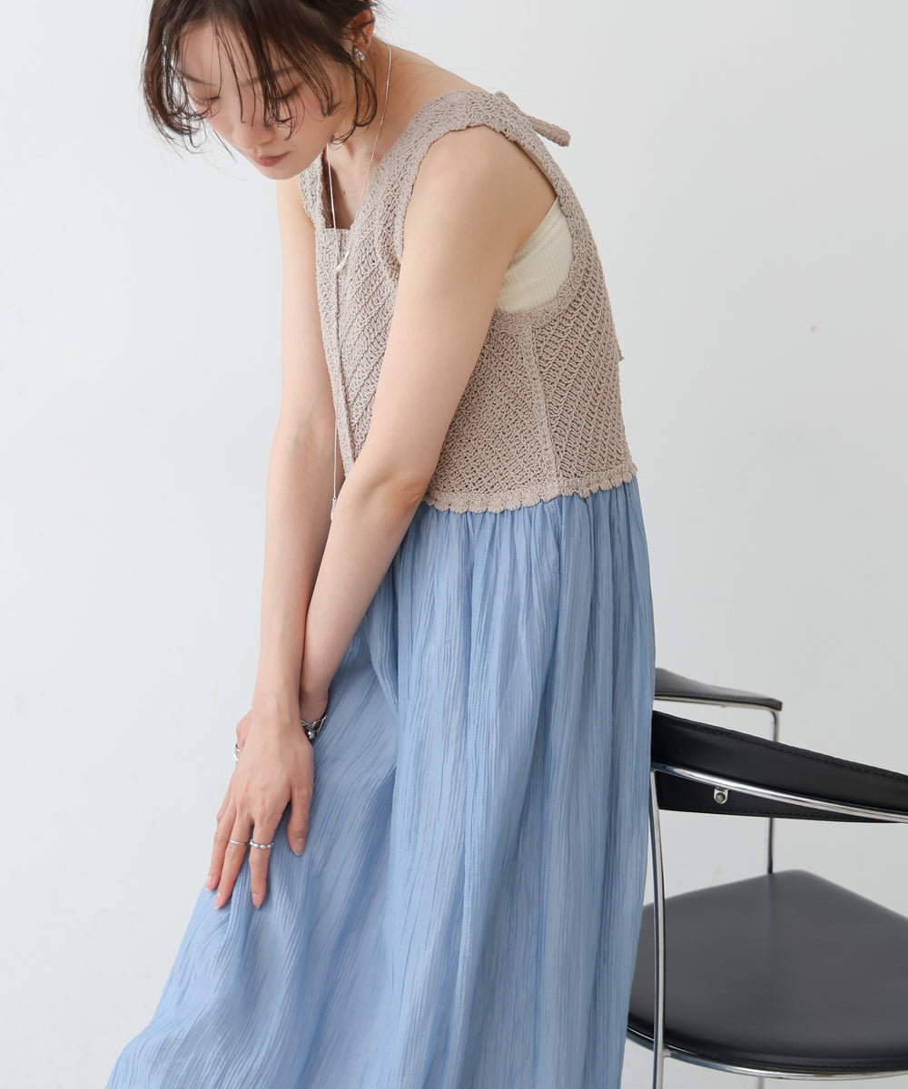 クロシェコンビキャミワンピース