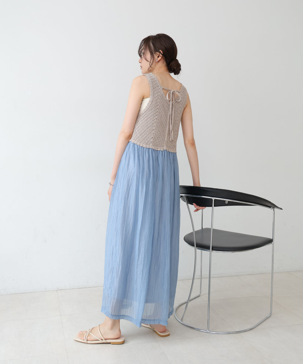 クロシェコンビキャミワンピース