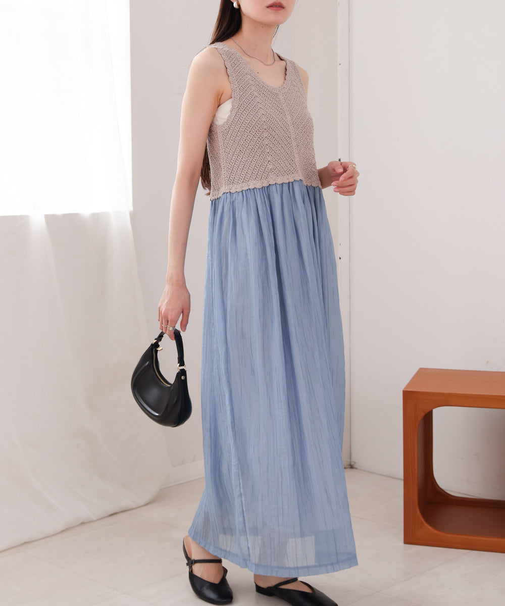 クロシェコンビキャミワンピース