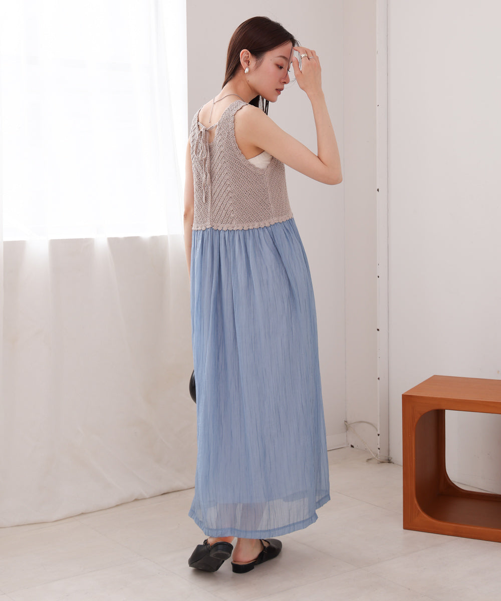 クロシェコンビキャミワンピース