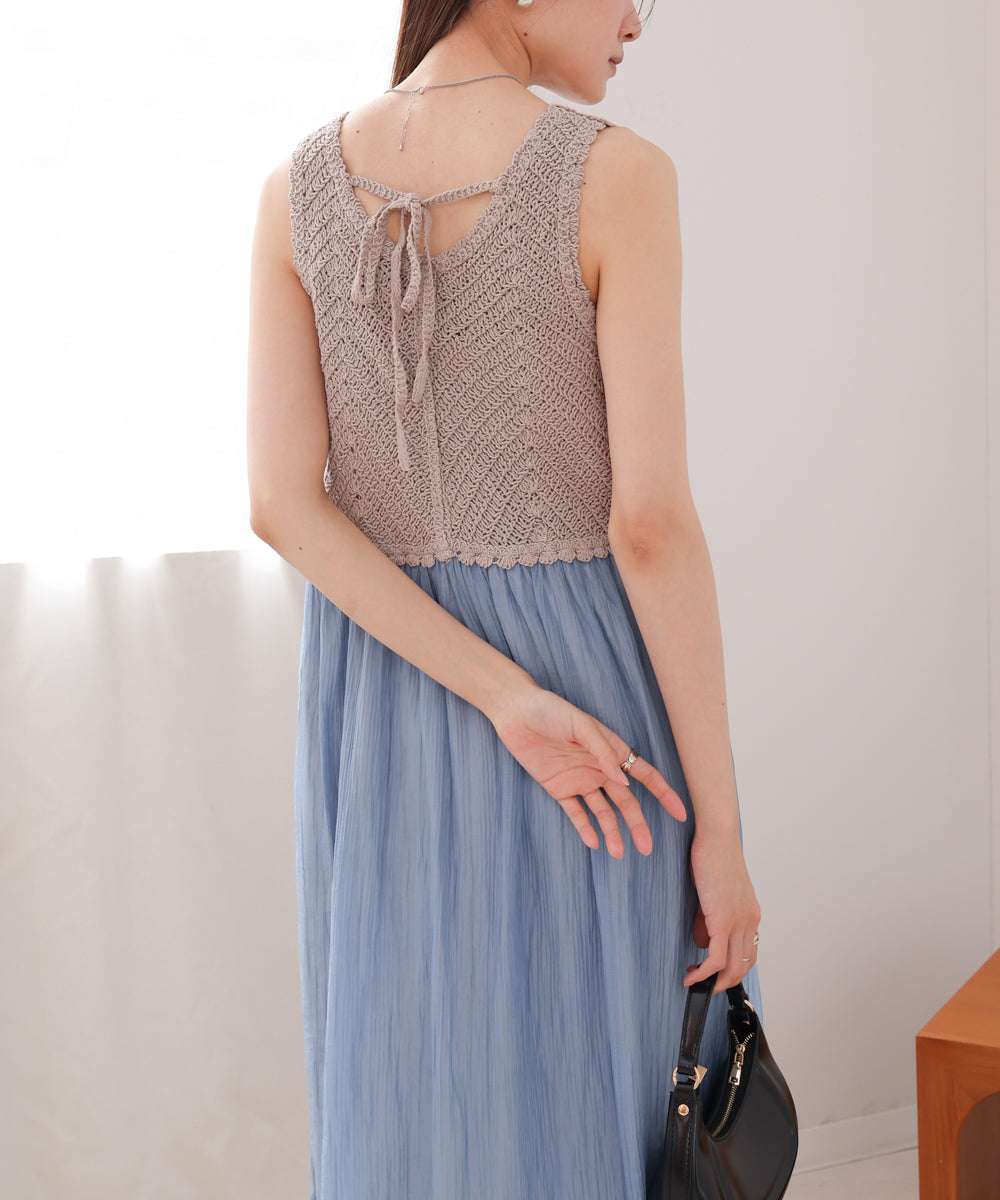 クロシェコンビキャミワンピース