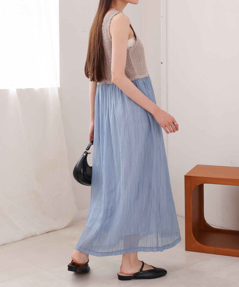 クロシェコンビキャミワンピース