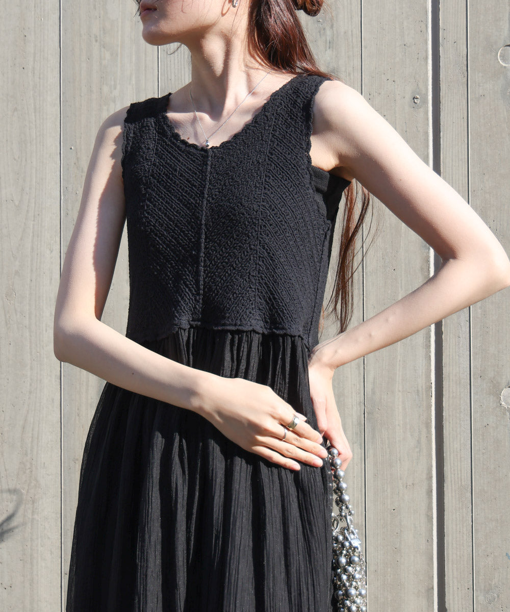 クロシェコンビキャミワンピース