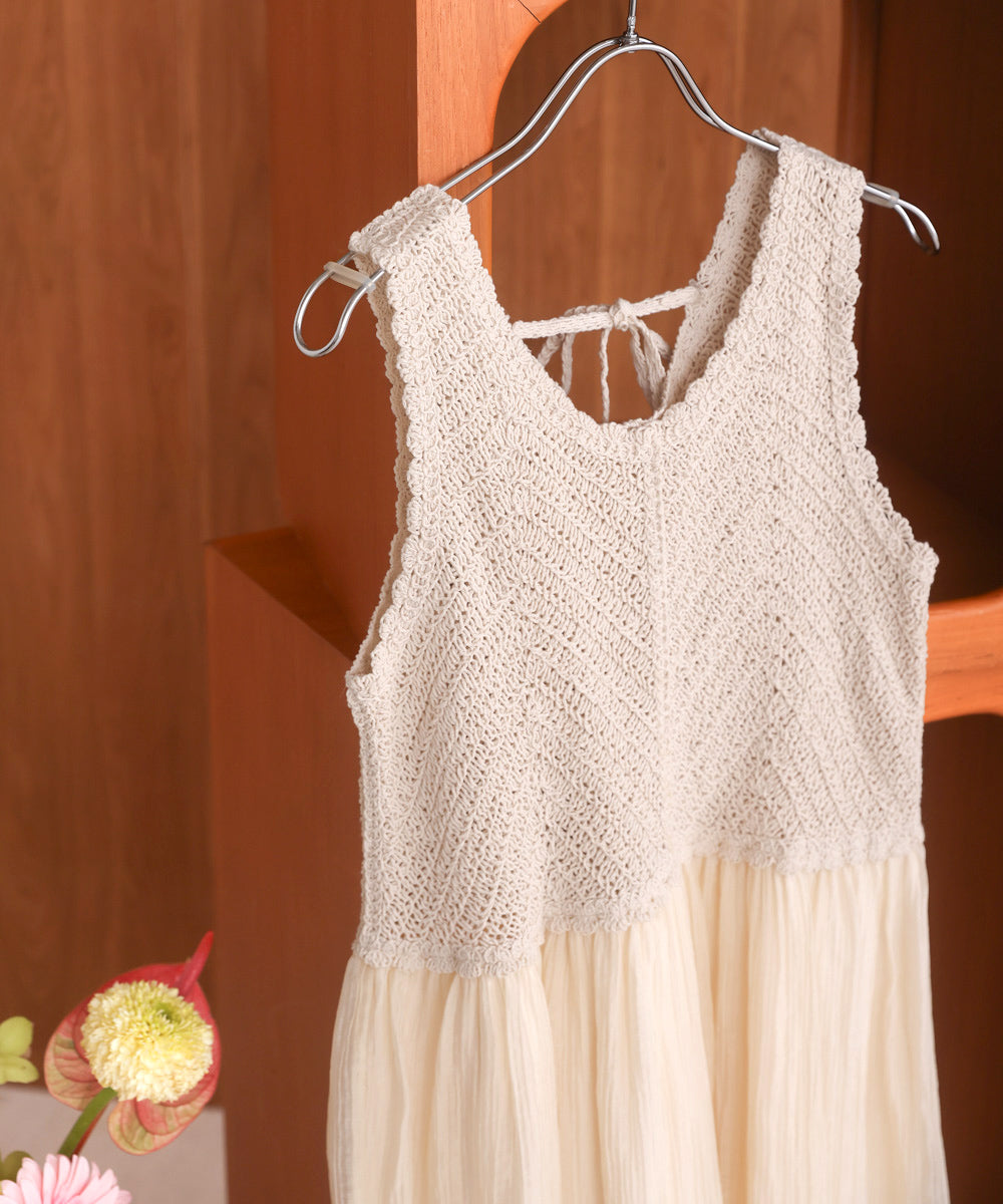 クロシェコンビキャミワンピース