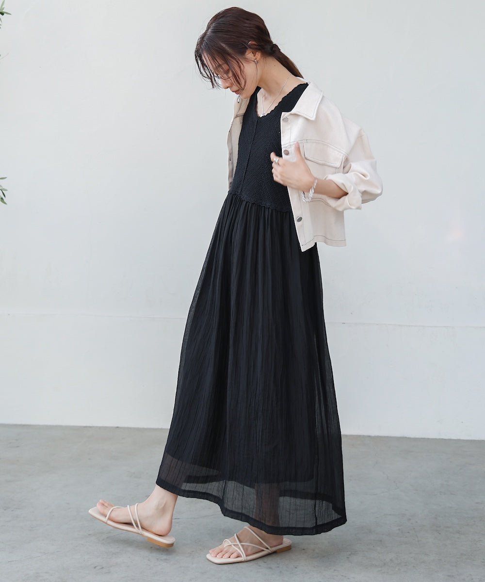 クロシェコンビキャミワンピース