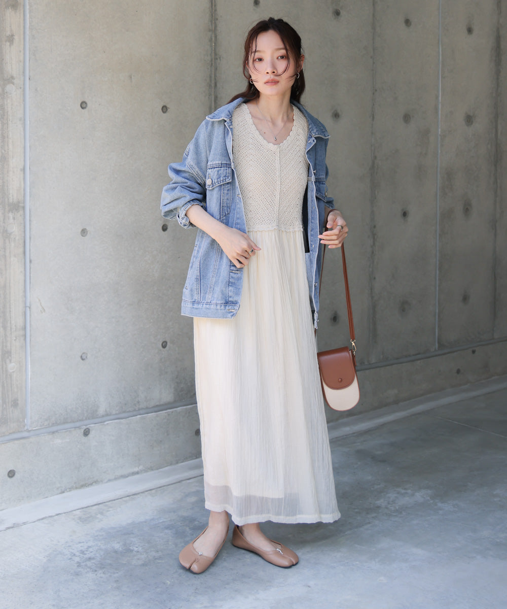 クロシェコンビキャミワンピース