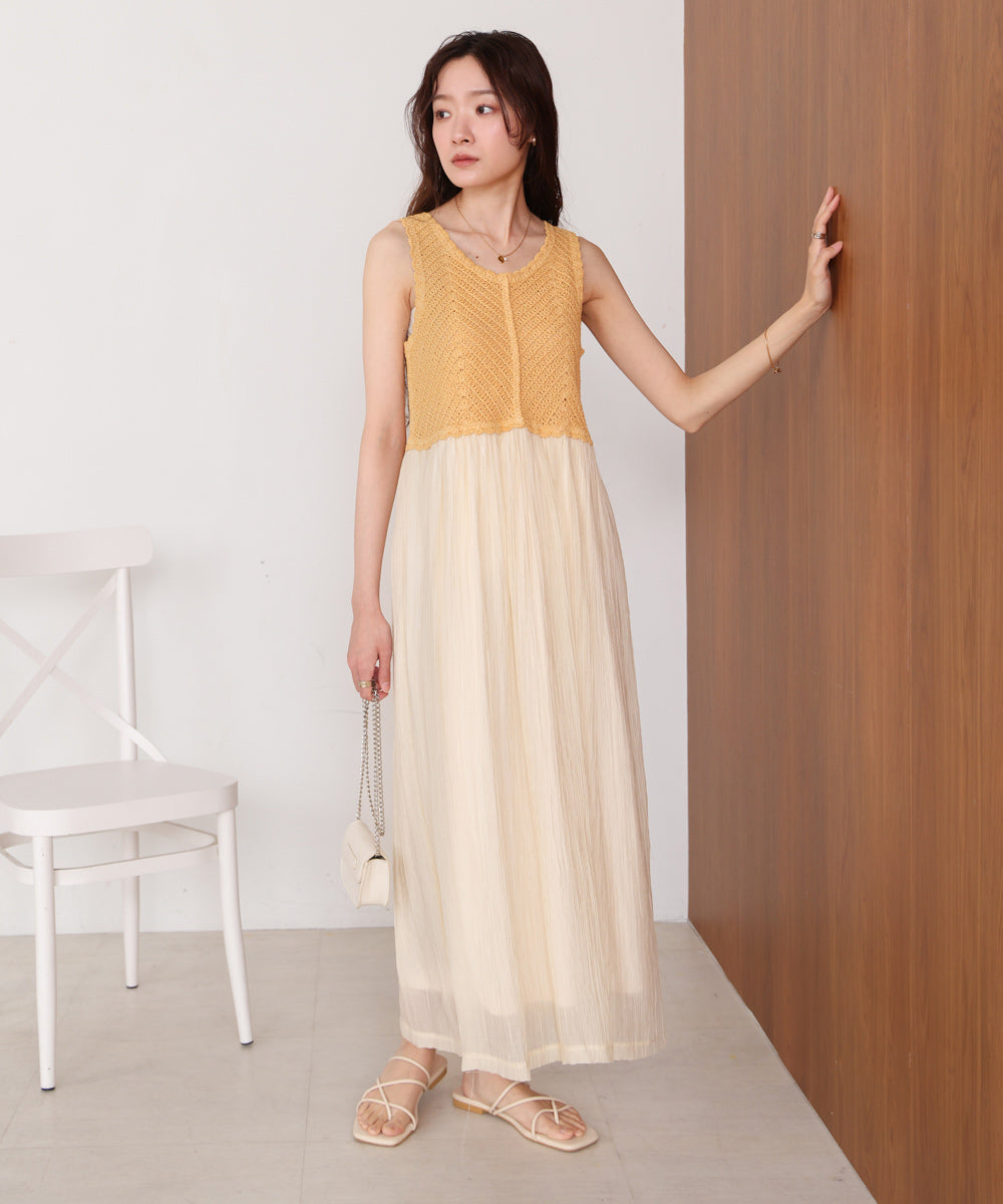 クロシェコンビキャミワンピース