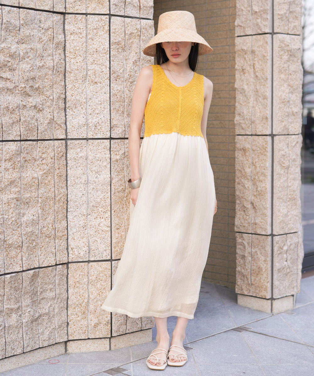 クロシェコンビキャミワンピース