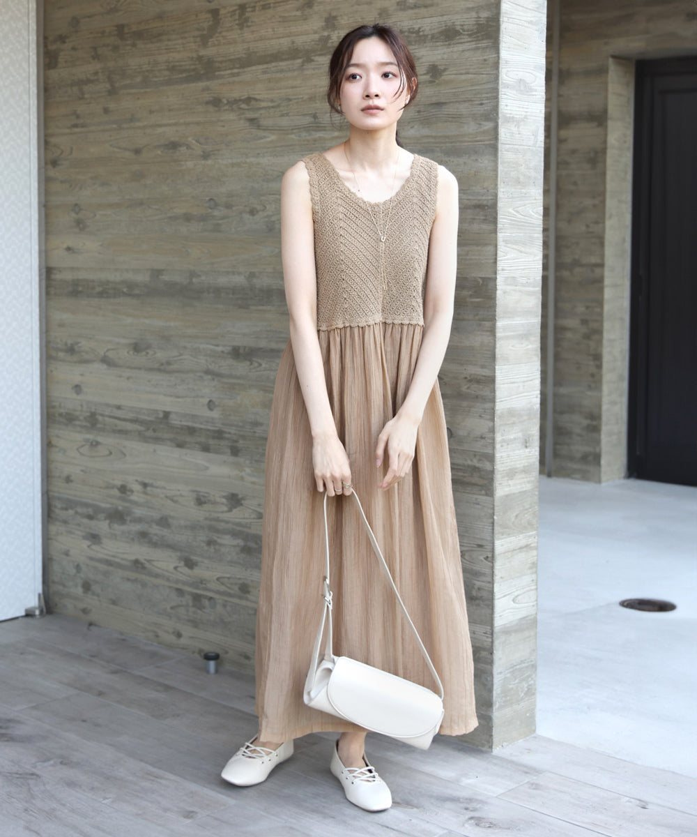 クロシェコンビキャミワンピース