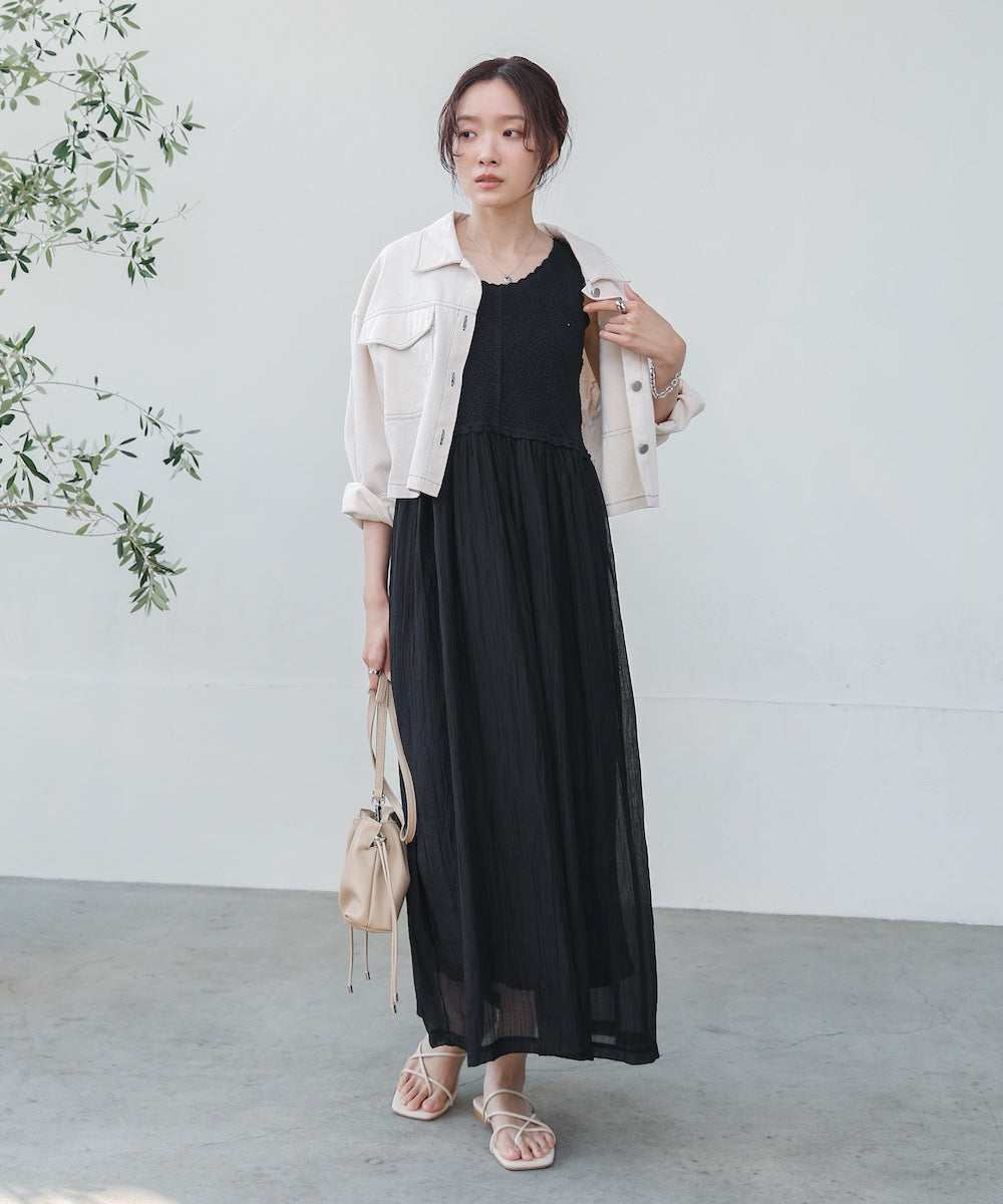 クロシェコンビキャミワンピース