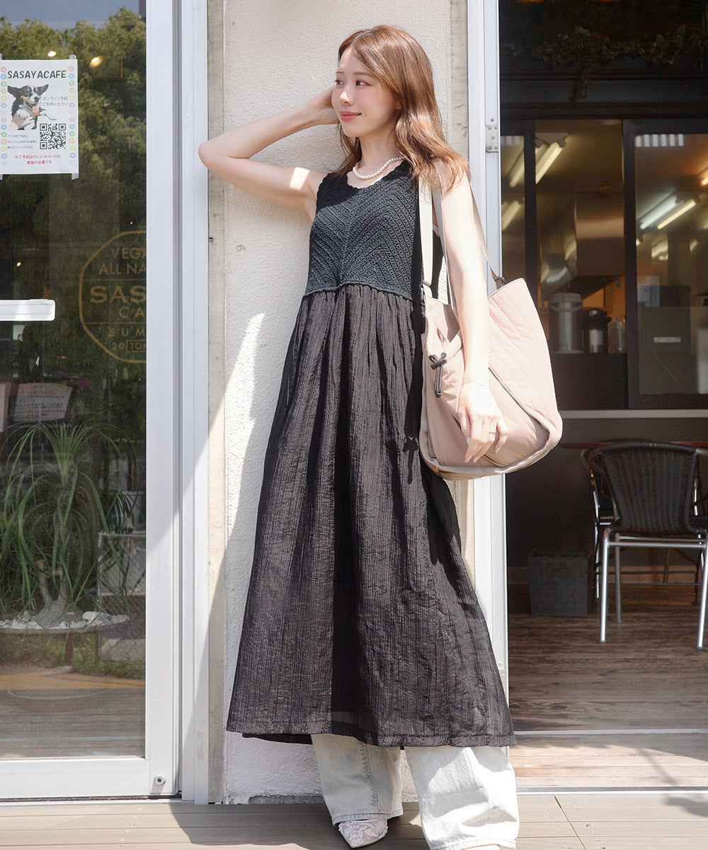 クロシェコンビキャミワンピース