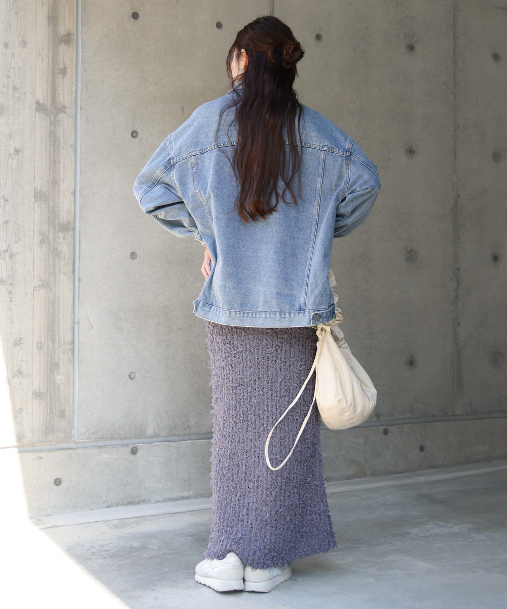 チュールリボンヤーン2WAYニットスカート