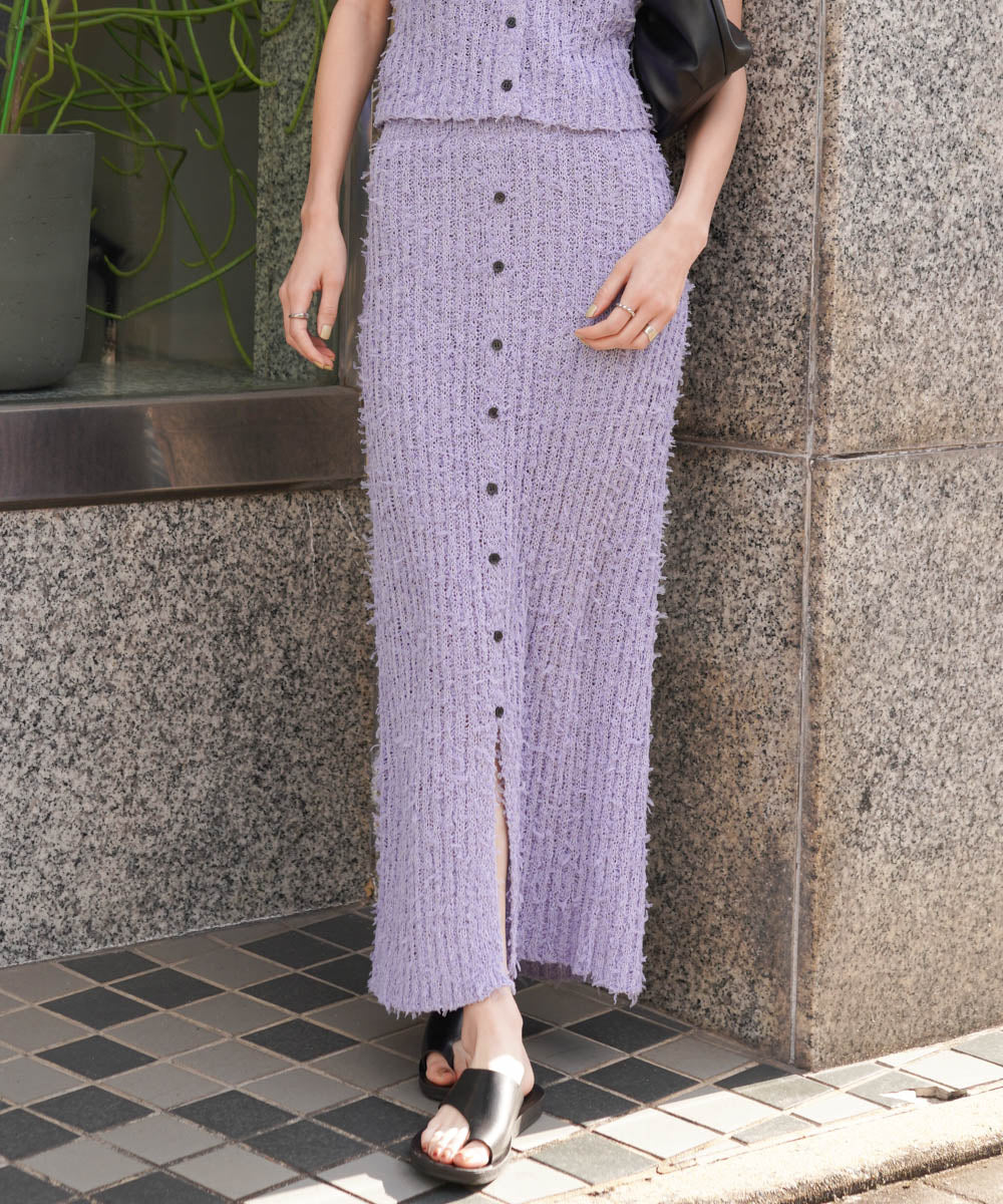 チュールリボンヤーン2WAYニットスカート