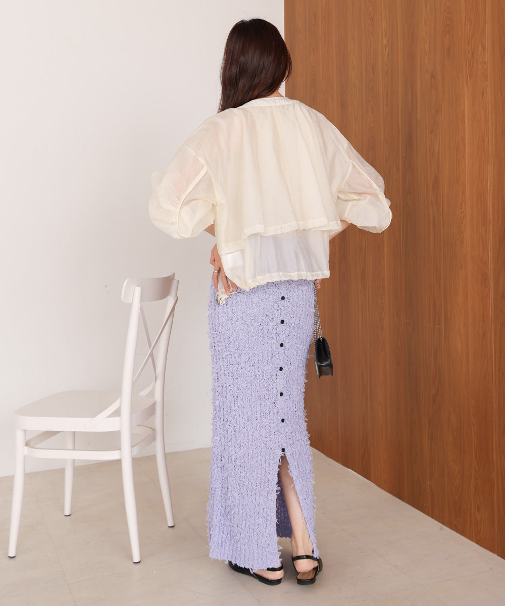 チュールリボンヤーン2WAYニットスカート