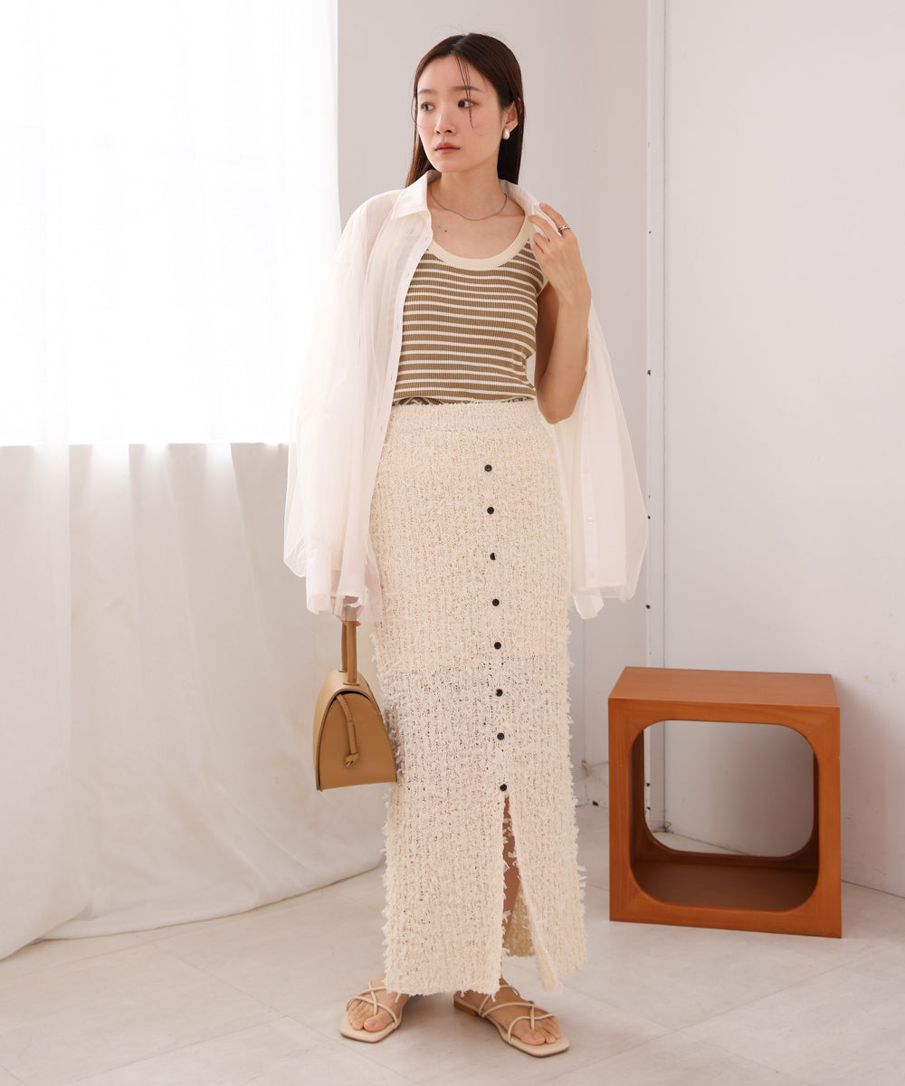 チュールリボンヤーン2WAYニットスカート