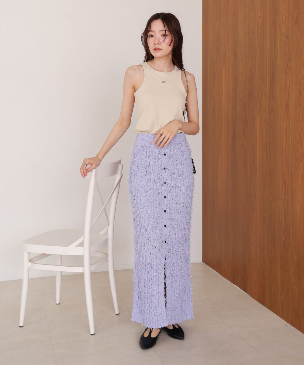 チュールリボンヤーン2WAYニットスカート